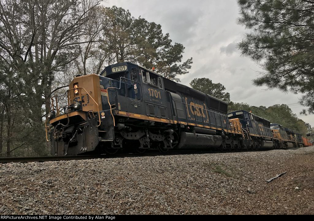 CSX SD40E3 1701 leads a quartet of units